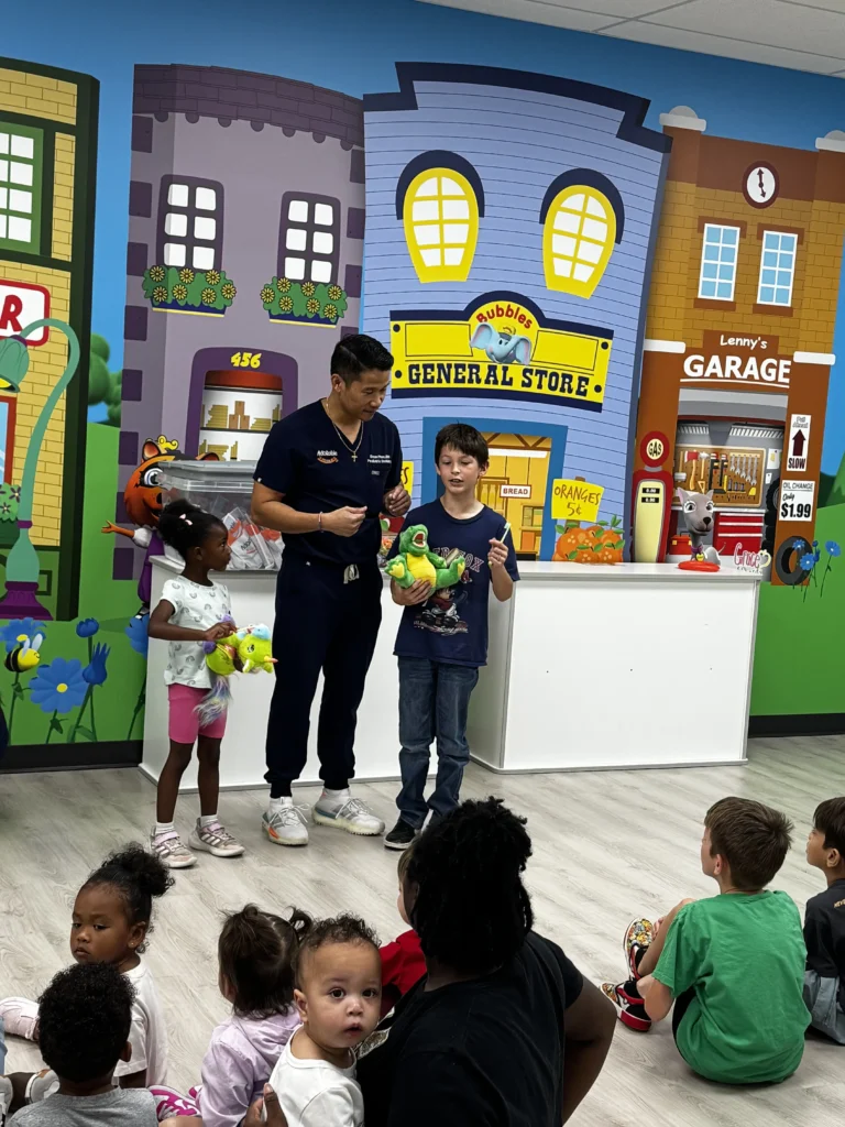 Dental Visit at The Learning Experience Hickory Creek, TX 3 Fun Demonstrations with Big Smiles and Big Toothbrushes