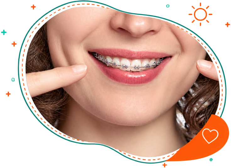 Adult wearing braces at orthodontist in Corinth, TX