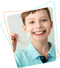 Teen wearing clear aligners