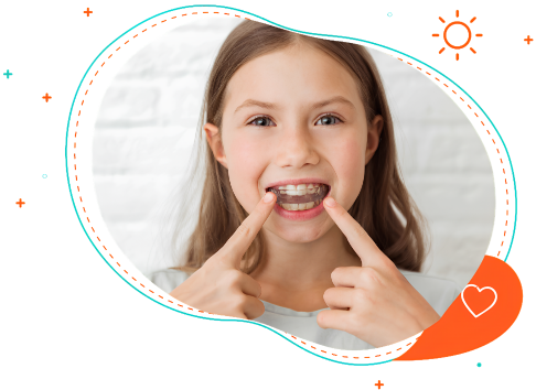 Child with braces receiving orthodontic emergency care in Corinth, TX