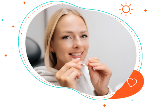 Adult receiving Invisalign treatment in Corinth, TX
