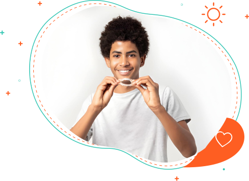Teen receiving Invisalign treatment in Corinth, TX